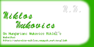 miklos wukovics business card